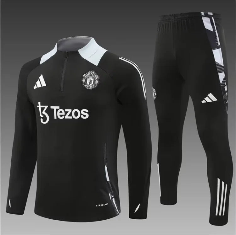 Survêtement Entraînement Manchester United 24/25 Noir S-XXL